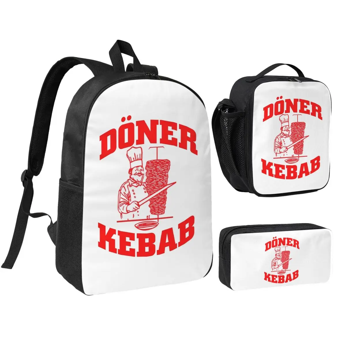 Doner Kebab Print Backpack Student Boys Girls BookBag School Bag Computer Shoulder Bags 3ps Insulated Lunch Bag Pencil Case
Doner Kebab Print Backpack Student Boys Girls BookBag School Bag Computer Shoulder Bags 3ps Insulated Lunch Bag Pencil Case
