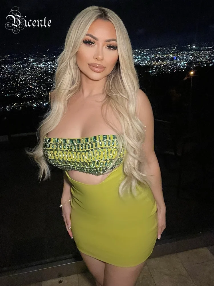 VC Elegant Lime Green Gem-Embellished Strapless Mini Dress for High-End City Galas Gown
VC Elegant Lime Green Gem-Embellished Strapless Mini Dress for High-End City Galas Gown