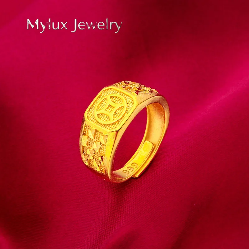 Mylux Jewelry 24K Gold Coin Ring | AU999 Pure Gold, 3D ancient coin design, matte aged finish, exudes masculinity and sophistica
Mylux Jewelry 24K Gold Coin Ring | AU999 Pure Gold, 3D ancient coin design, matte aged finish, exudes masculinity and sophistica