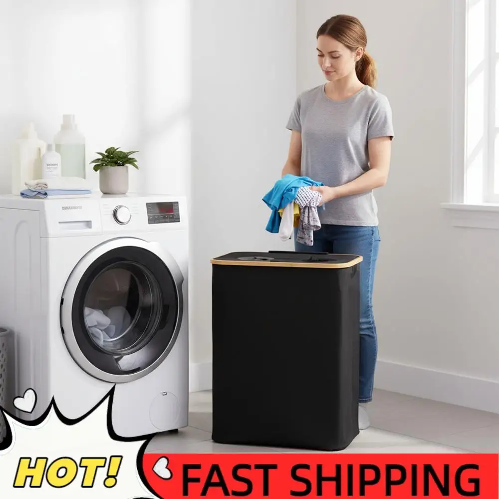 Складная корзина для белья из оксфорда на 140 л, 2 секции, с крышкой, для спальни, ванной, прачечной
Складная корзина для белья из оксфорда на 140 л, 2 секции, с крышкой, для спальни, ванной, прачечной