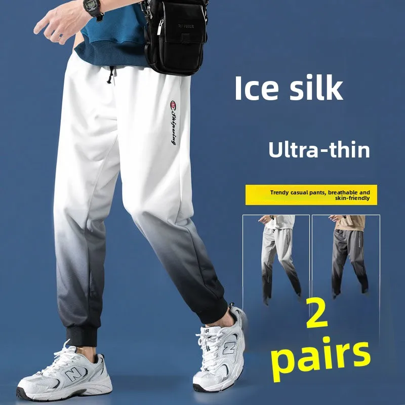 Мужские летние тонкие брюки из ледяного шелка, быстросохнущие, спортивные, повседневные, модные, брендовые, длинные, свободного кроя, с принтом, не требуют глажки
Мужские летние тонкие брюки из ледяного шелка, быстросохнущие, спортивные, повседневные, модные, брендовые, длинные, свободного кроя, с принтом, не требуют глажки