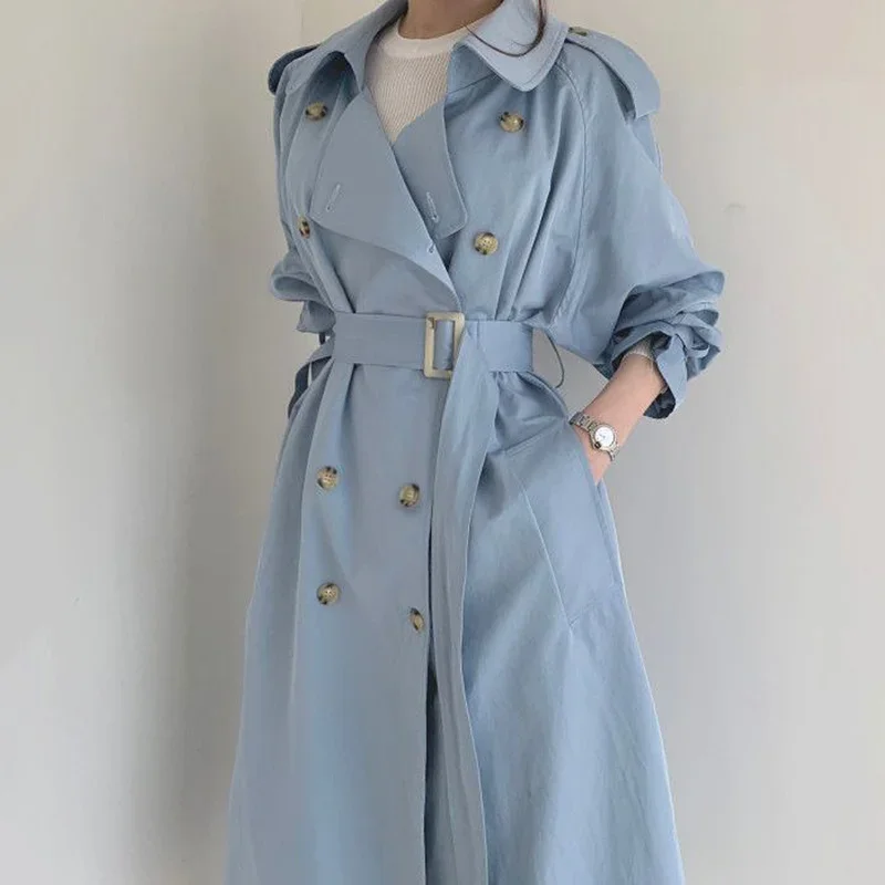 2025 Autumn Mid-length Beige Trench With Sashes Women Elegant Loose Double Breasted Back Slit Button Decoration Windbreaker Coat
2025 Autumn Mid-length Beige Trench With Sashes Women Elegant Loose Double Breasted Back Slit Button Decoration Windbreaker Coat