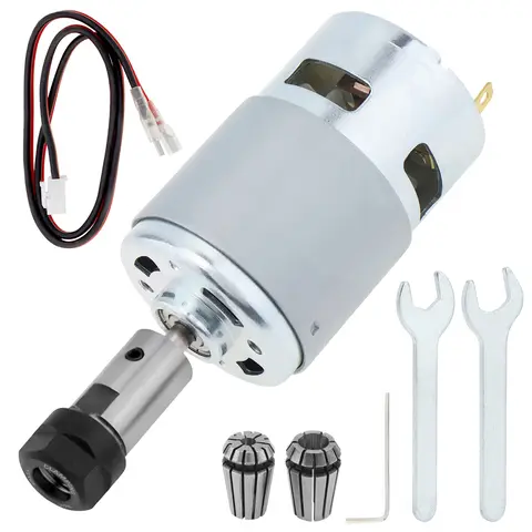 CNC Spindle Motor Kit ER11 1/8 1/4 Inch Spring Collet Chuck RS775 24V 20000RPM DC Motor for CNC 3018 1610 Milling Router Machine