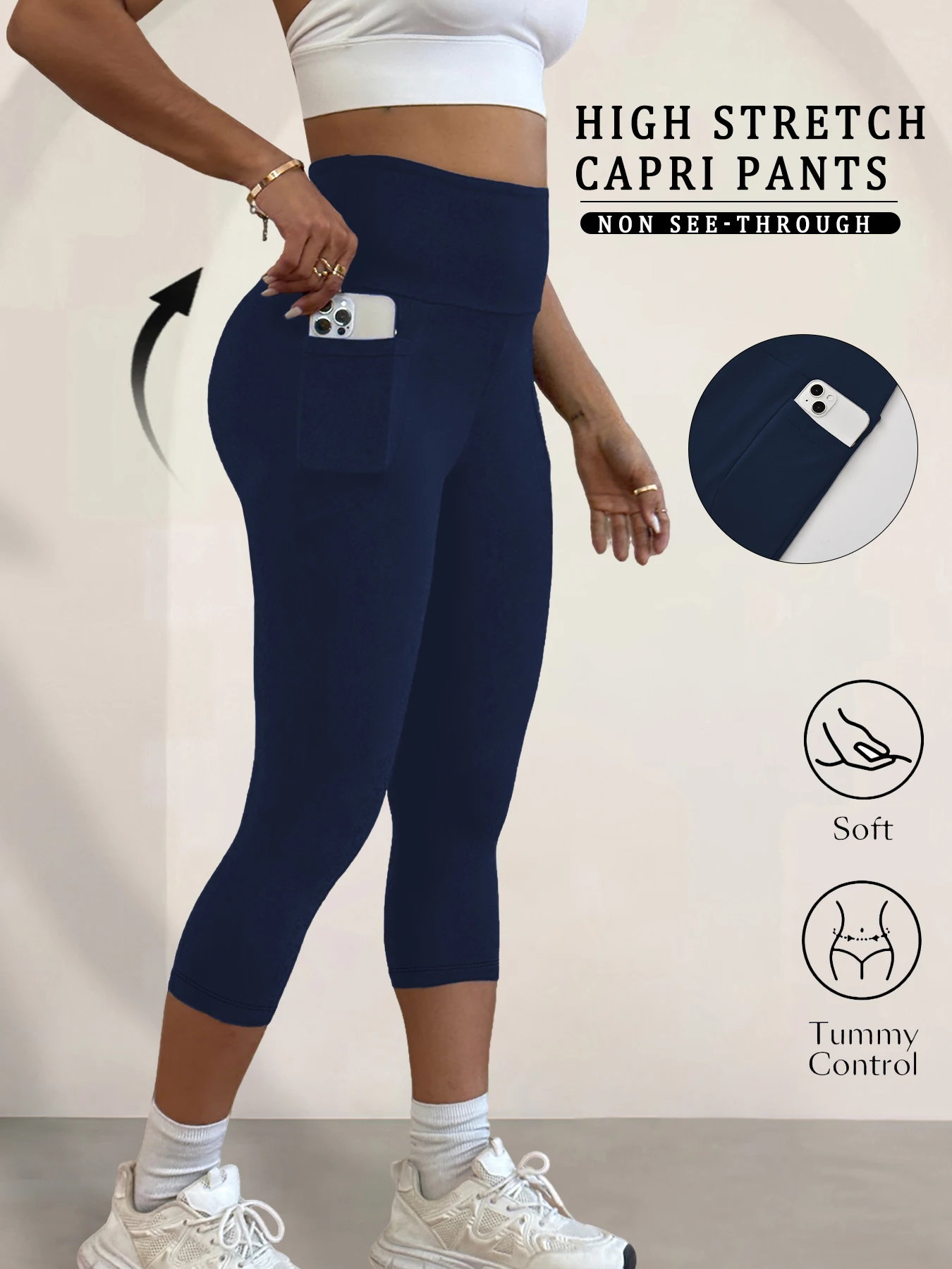 Женские капри с высокой талией и карманами, супермягкие, с эффектом коррекции живота, для тренировок, бега, йоги и занятий спортом.
Женские капри с высокой талией и карманами, супермягкие, с эффектом коррекции живота, для тренировок, бега, йоги и занятий спортом.