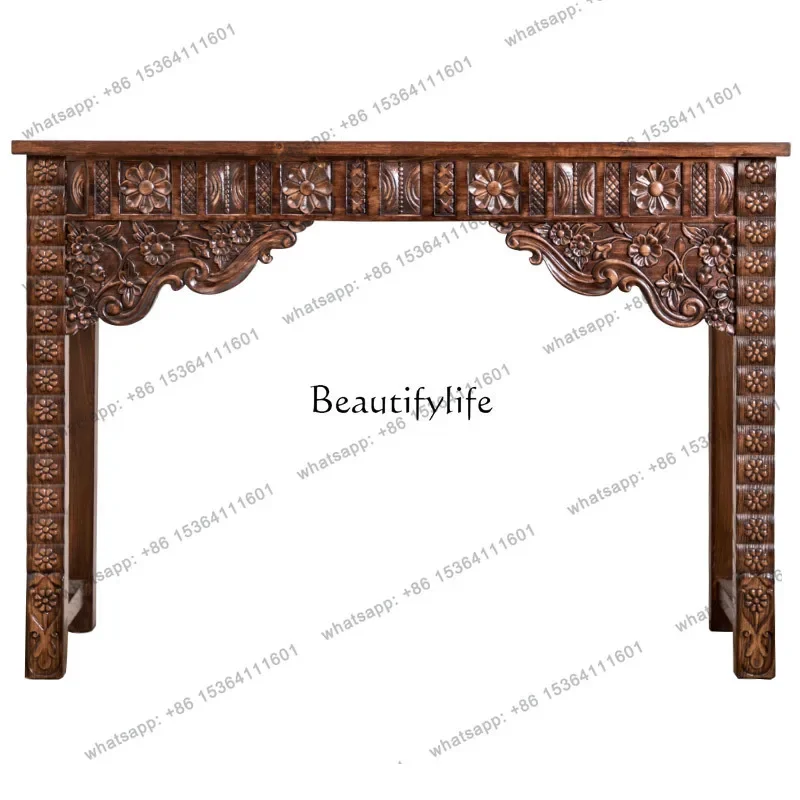 56Thai solid wood hand-carved entrance table, strip case table, elm furniture
56Thai solid wood hand-carved entrance table, strip case table, elm furniture