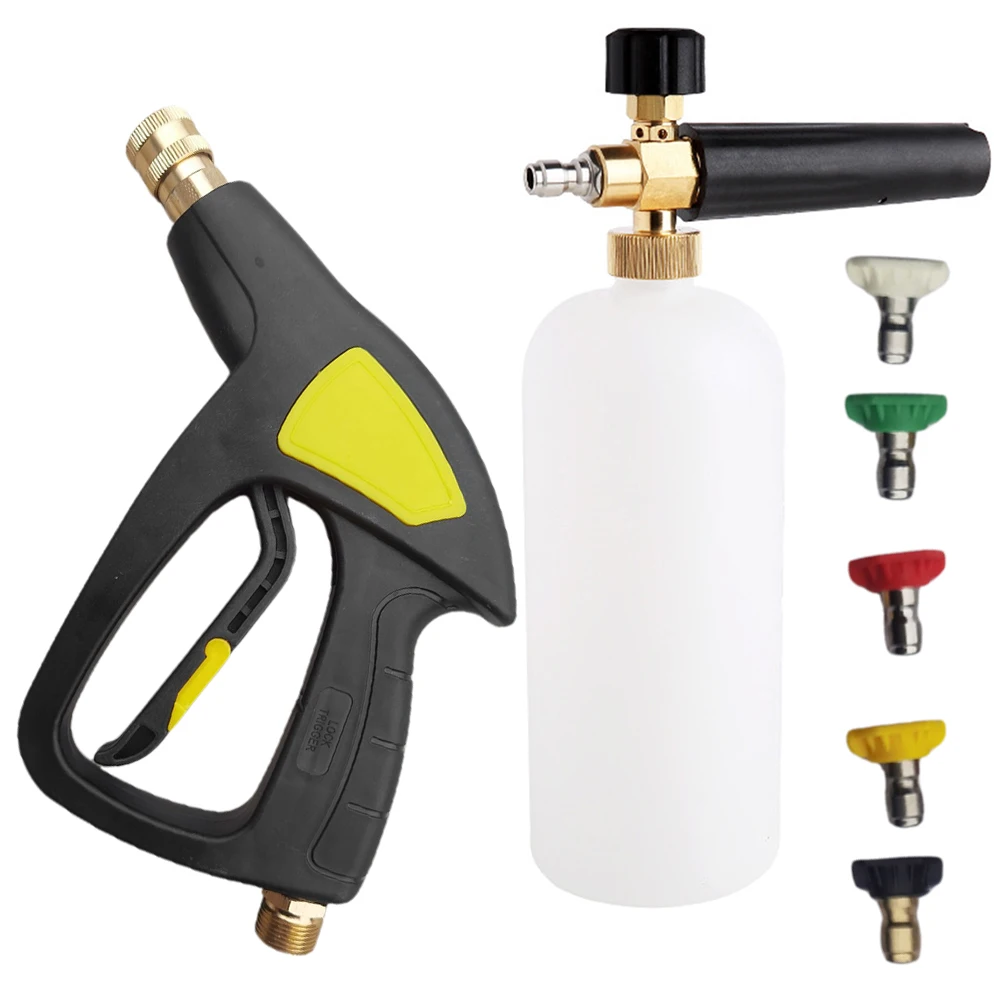Hose Connector Sprayer with 5 Nozzle Tips 14mm M22 Socket High Pressure Washer 1/4 Quick Release Handheld Car Wash Water Sprayer
Hose Connector Sprayer with 5 Nozzle Tips 14mm M22 Socket High Pressure Washer 1/4 Quick Release Handheld Car Wash Water Sprayer