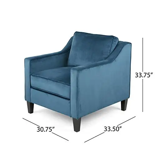 Blue Velvet Modern Club Armchair With Curved Arms And Dark Wood Legs
Blue Velvet Modern Club Armchair With Curved Arms And Dark Wood Legs