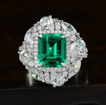 New S925 silver rectangular wood color cultivated emerald 8 * 10 atmospheric unisex 4-carat ring, wedding jewelry
New S925 silver rectangular wood color cultivated emerald 8 * 10 atmospheric unisex 4-carat ring, wedding jewelry