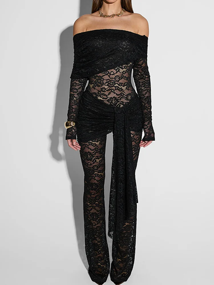 Sexy Sheer Lace Off Shoulder Jumpsuits Womens Rompers 2026 Fashion Long Sleeve Bodycon Flared Jumpsuit One Pieces Club Outfits
Sexy Sheer Lace Off Shoulder Jumpsuits Womens Rompers 2026 Fashion Long Sleeve Bodycon Flared Jumpsuit One Pieces Club Outfits