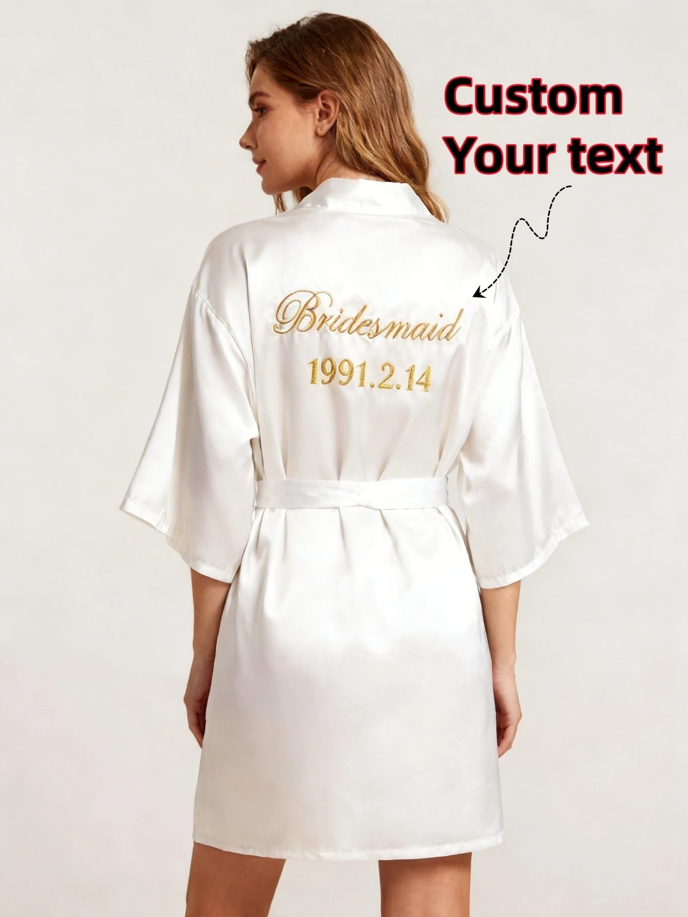 Custom Name Satin Robe Embroidered Text Date Wedding Robe Bridal Party Getting Ready Robe Farewell Single Party Kimono Pajamas
Custom Name Satin Robe Embroidered Text Date Wedding Robe Bridal Party Getting Ready Robe Farewell Single Party Kimono Pajamas