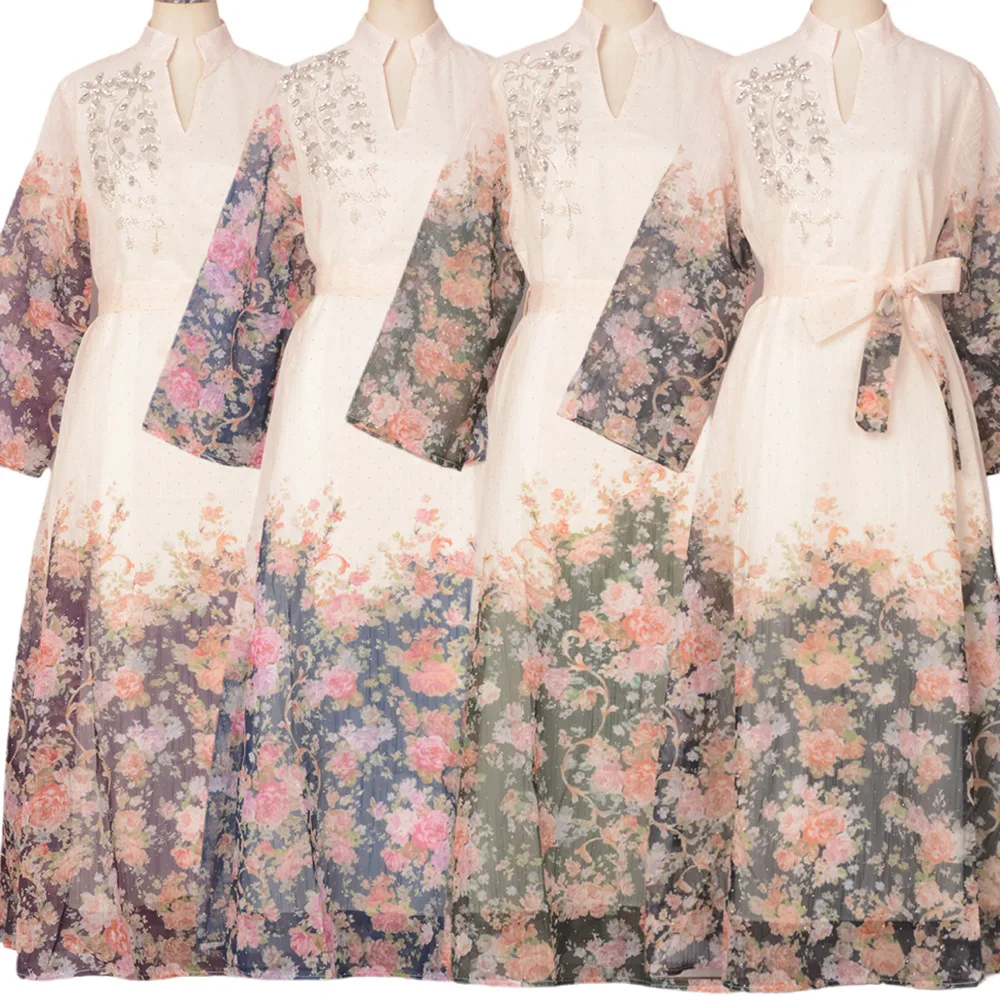 Abayas Women Muslim Party Dresses Jalabiya Flower Print Sashes Eid Ramadan Dubai Morocco Kaftan Vestidos Saudi Arab Long Robe
Abayas Women Muslim Party Dresses Jalabiya Flower Print Sashes Eid Ramadan Dubai Morocco Kaftan Vestidos Saudi Arab Long Robe