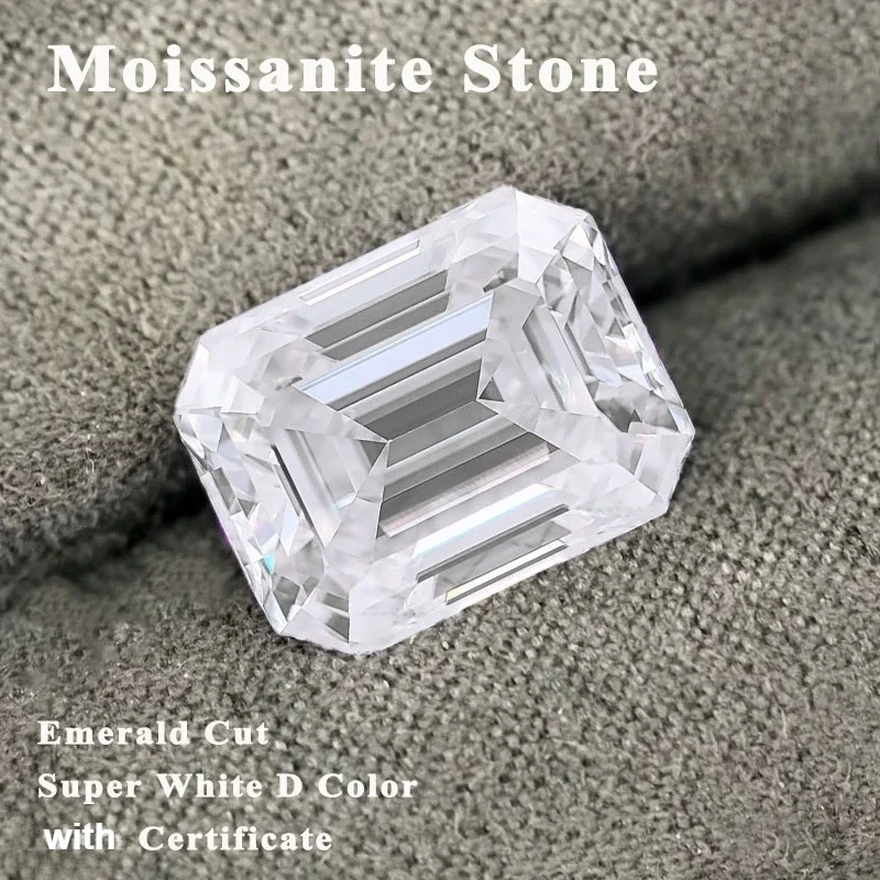 Moissanite Stone Emerald Cut Super White D Color VVS1 DIY Chamrs Ring Shiny Necklace Earrings Main Materials with Certificate
Moissanite Stone Emerald Cut Super White D Color VVS1 DIY Chamrs Ring Shiny Necklace Earrings Main Materials with Certificate