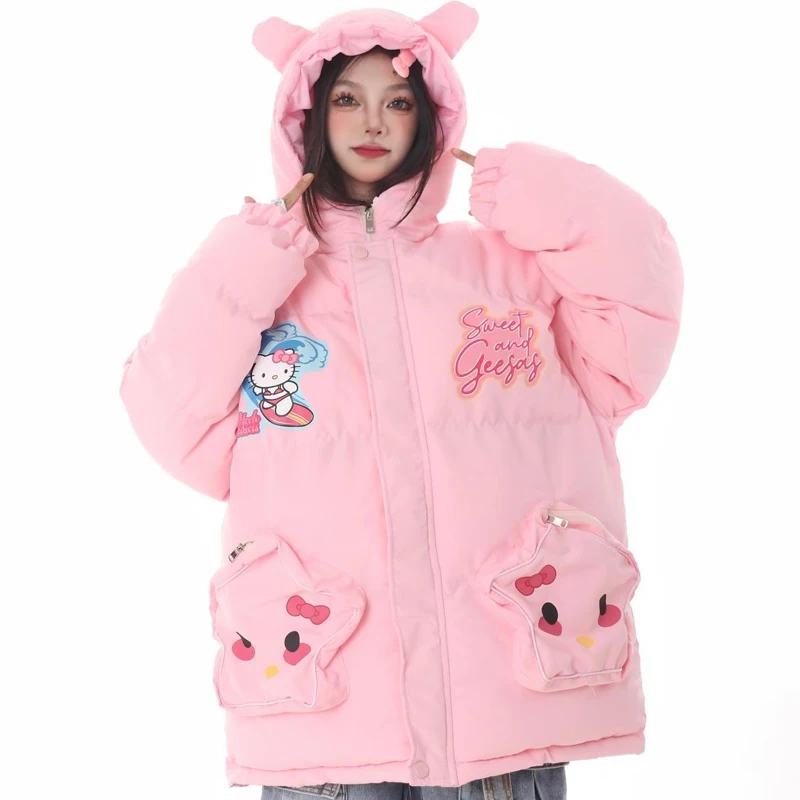 Sanrioed Hello Kitty Cartoon Hooded Cotton Jacket for Girls Christmas Gift Winter Kawaii Print Versatile Warm Cotton Jacket
Sanrioed Hello Kitty Cartoon Hooded Cotton Jacket for Girls Christmas Gift Winter Kawaii Print Versatile Warm Cotton Jacket
