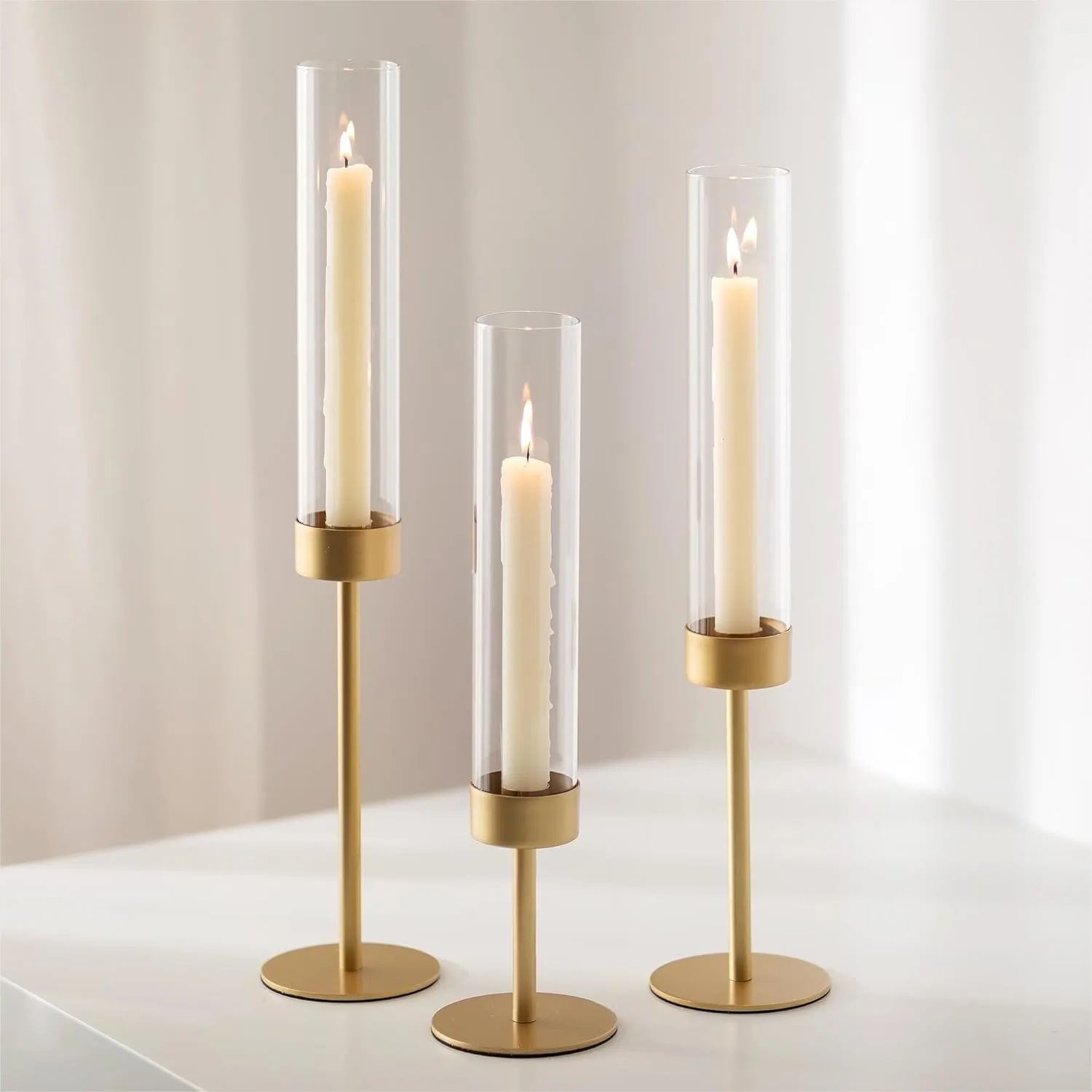 Glass Hurricane Candlestick Holders Gold Set Of 3 Tall Clear Cylinder Table Centerpiece For Wedding Party Christmas Home Decor
Glass Hurricane Candlestick Holders Gold Set Of 3 Tall Clear Cylinder Table Centerpiece For Wedding Party Christmas Home Decor