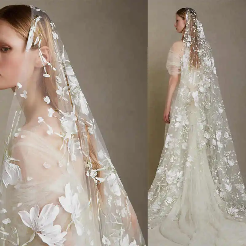 Graceful Bridal Veils With Comb Appliques Lace Edge White/Ivory/Champagne Wedding Accessories Velo De Novia Customized
Graceful Bridal Veils With Comb Appliques Lace Edge White/Ivory/Champagne Wedding Accessories Velo De Novia Customized