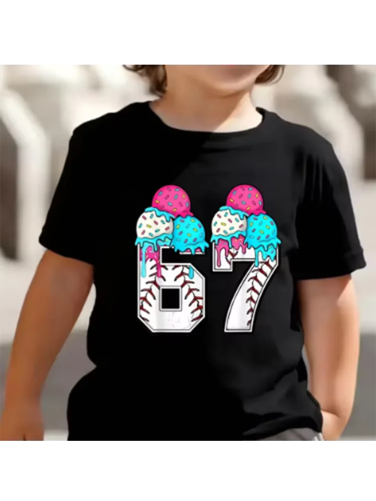 Kids 67 Themed Colorful Print T-Shirt, Soft Cotton Fabric, Breathable and Comfortable, Ideal for Toddlers and Childrentk0395
Kids 67 Themed Colorful Print T-Shirt, Soft Cotton Fabric, Breathable and Comfortable, Ideal for Toddlers and Childrentk0395