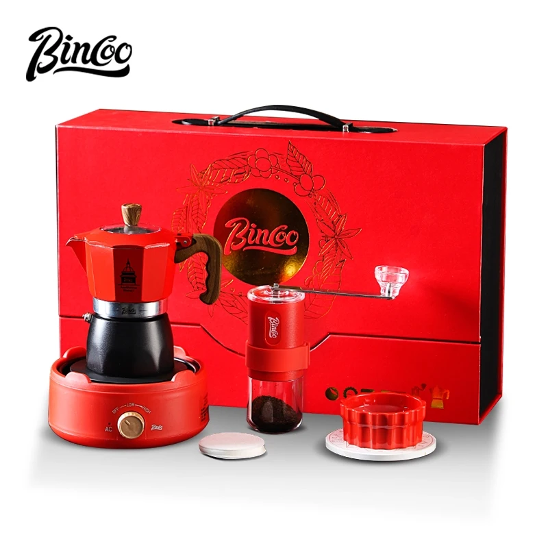 BINCOO Double-Valve Moka Pot Gift Set with Carry Handle New Year Gift Box Wedding Favor 2 Cups, stovetop espresso maker
BINCOO Double-Valve Moka Pot Gift Set with Carry Handle New Year Gift Box Wedding Favor 2 Cups, stovetop espresso maker