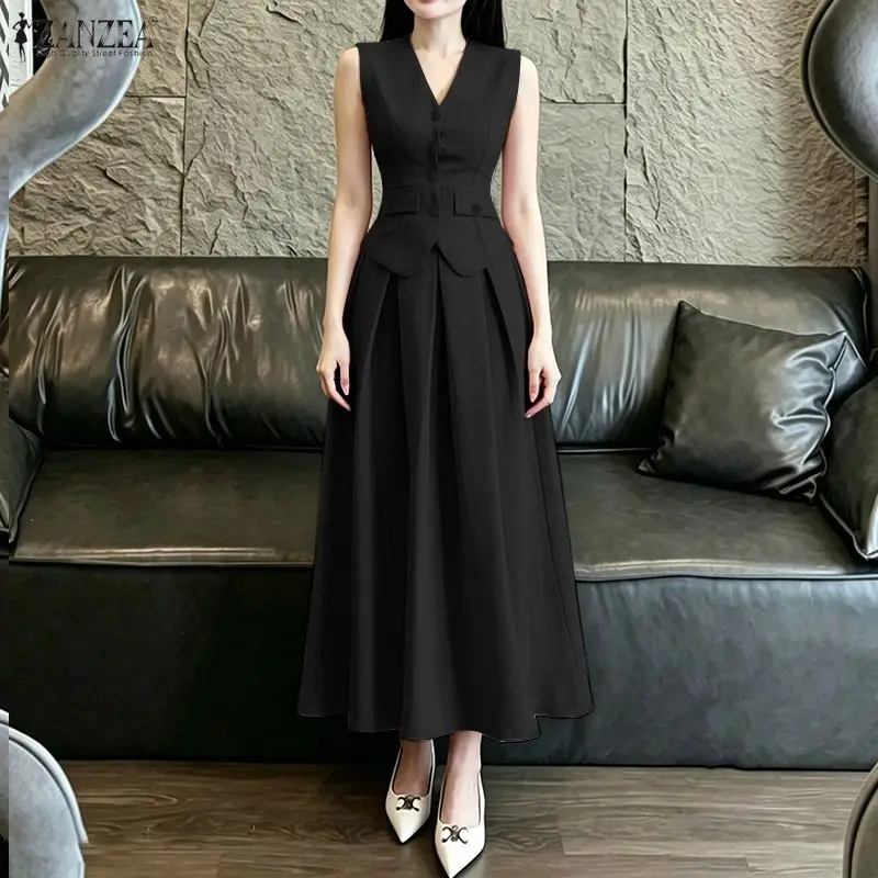 2026 ZANZEA Fashion V Neck Sleeveless Tanks Tops Dress Sets Summer Office Outfits Women Stylish OL Work Skirt Suit 2 Piece Sets
2026 ZANZEA Fashion V Neck Sleeveless Tanks Tops Dress Sets Summer Office Outfits Women Stylish OL Work Skirt Suit 2 Piece Sets