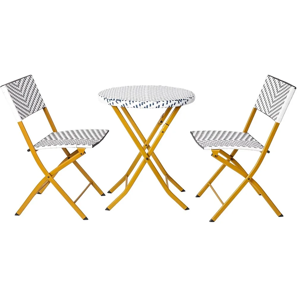 Folding French Bistro Set in PE Rattan with Metal Frames for Indoor and Outdoor Use
Folding French Bistro Set in PE Rattan with Metal Frames for Indoor and Outdoor Use