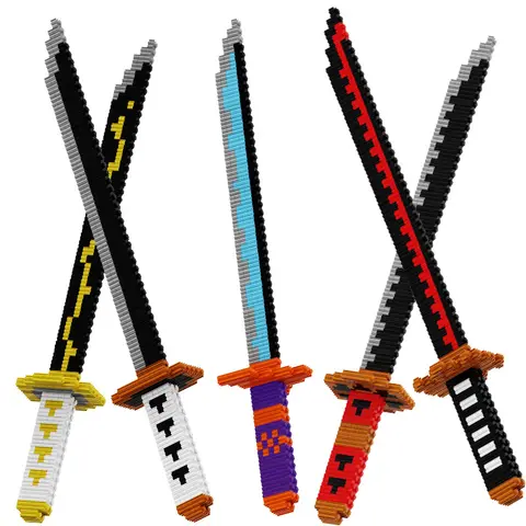 480Pcs Samurai Schwert Bausteine Ninja Klinge Katana Japanischen Anime Schmetterling Nichirin Messer Ziegel Spielzeug Für Kinder Erwachsene