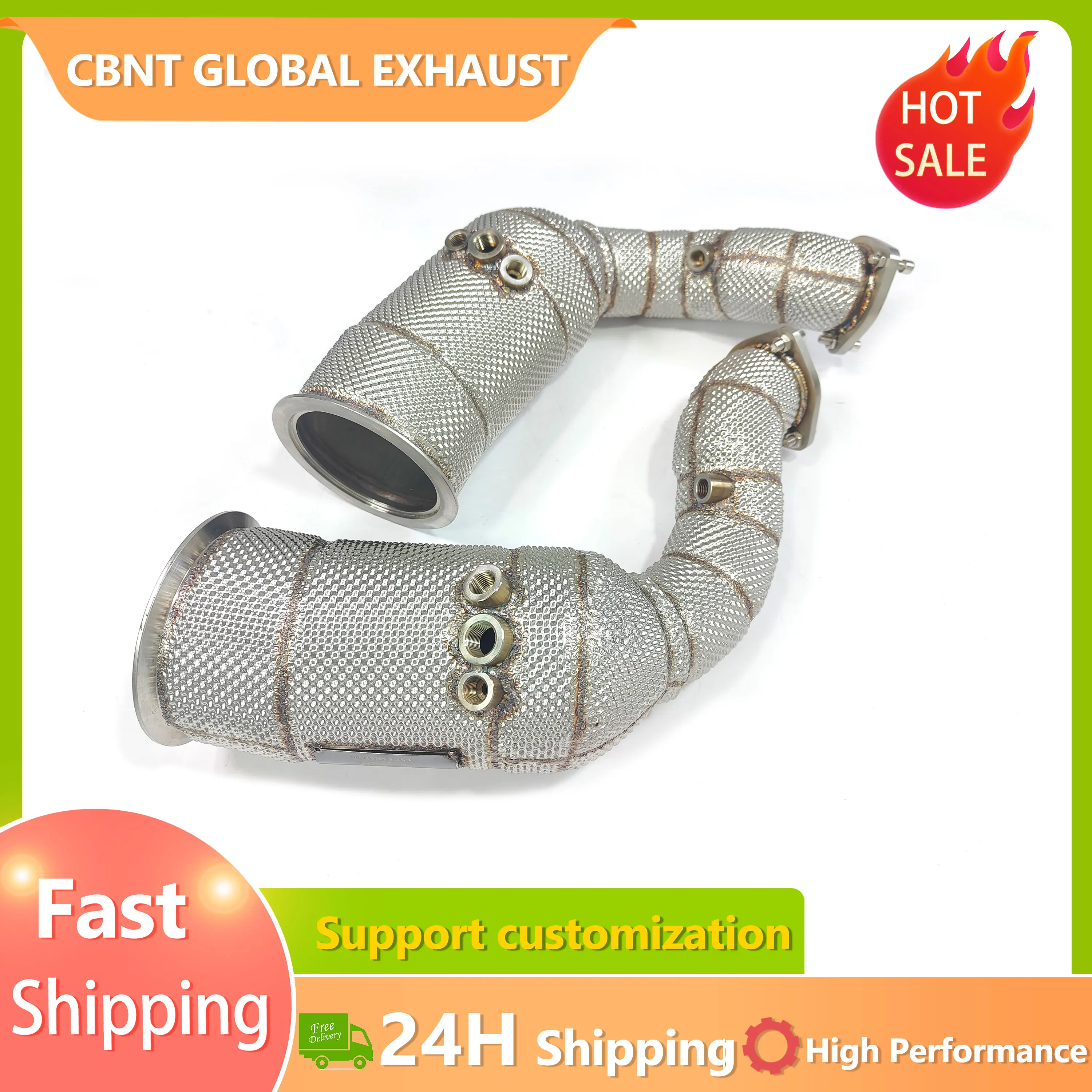 CBNT Superior Quality Exhaust Catless/Catted Downpipe for Lamborghini URUS 4.0T V8 Free Flow Headers Exhaust Pipe with OPF
CBNT Superior Quality Exhaust Catless/Catted Downpipe for Lamborghini URUS 4.0T V8 Free Flow Headers Exhaust Pipe with OPF