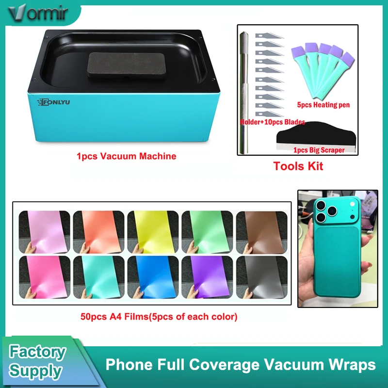 VORMIR A4 size Transparent Color Change Phone Wrap Material for iPhone 17 Pro Max Vacuum Enveloping Machine Full Coverage Films
VORMIR A4 size Transparent Color Change Phone Wrap Material for iPhone 17 Pro Max Vacuum Enveloping Machine Full Coverage Films