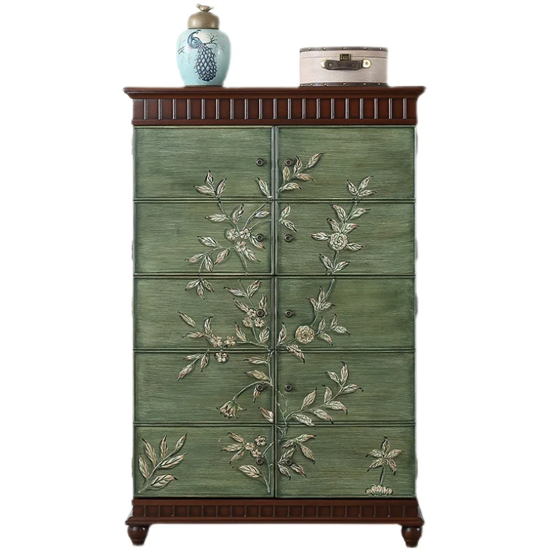 Shoe cabinet entrance foyer entrance decorative storage cabinet rural retro painted side cabinet
Shoe cabinet entrance foyer entrance decorative storage cabinet rural retro painted side cabinet