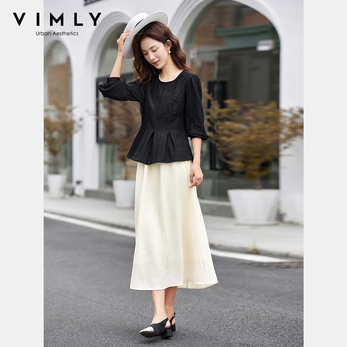 VIMLY Elegant Female Black Skirts Sets Crew Neck Long Sleeve Tops Midi Skirts Autumn 2025 New Casual Ladies Two Piece Sets A2899
VIMLY Elegant Female Black Skirts Sets Crew Neck Long Sleeve Tops Midi Skirts Autumn 2025 New Casual Ladies Two Piece Sets A2899