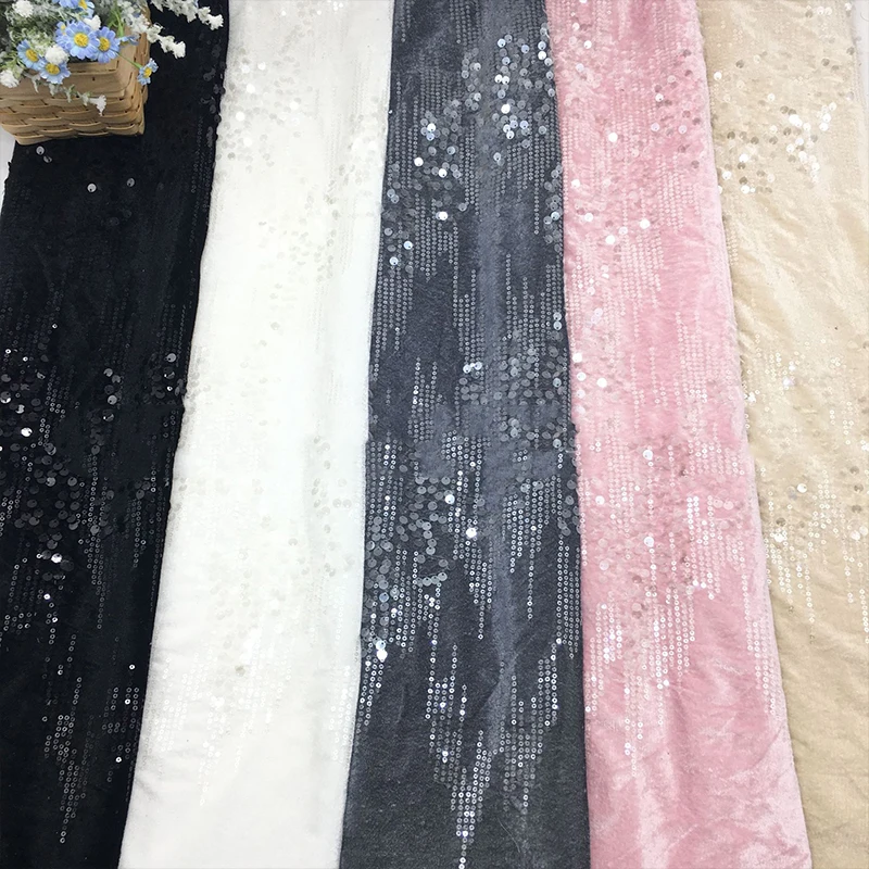 Velvet Fabric with Round Sequin Embroidered for Dress Suit Stage Clothing DIY Sewing Wedding Background Decoration Glitter Cloth
Velvet Fabric with Round Sequin Embroidered for Dress Suit Stage Clothing DIY Sewing Wedding Background Decoration Glitter Cloth