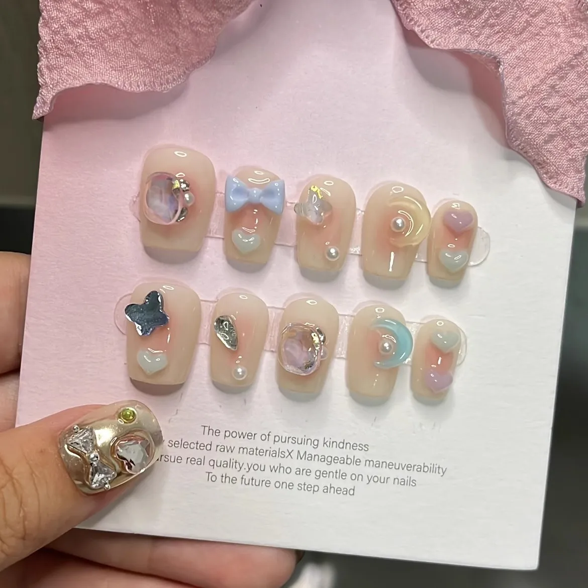 Handmade Short Press On Nails Cute Rainbow Cream Cocha Candy Summer Manicure Patch Design Acrylic Full Cover Nail Tips for Girls
Handmade Short Press On Nails Cute Rainbow Cream Cocha Candy Summer Manicure Patch Design Acrylic Full Cover Nail Tips for Girls