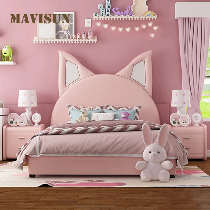 Modern Princess - Style Pink Rabbit Ear Shaped Leather Upholstered Kids Bed For Cute Children Bedroom Solid Wood Children’ s Bed
Modern Princess - Style Pink Rabbit Ear Shaped Leather Upholstered Kids Bed For Cute Children Bedroom Solid Wood Children’ s Bed
