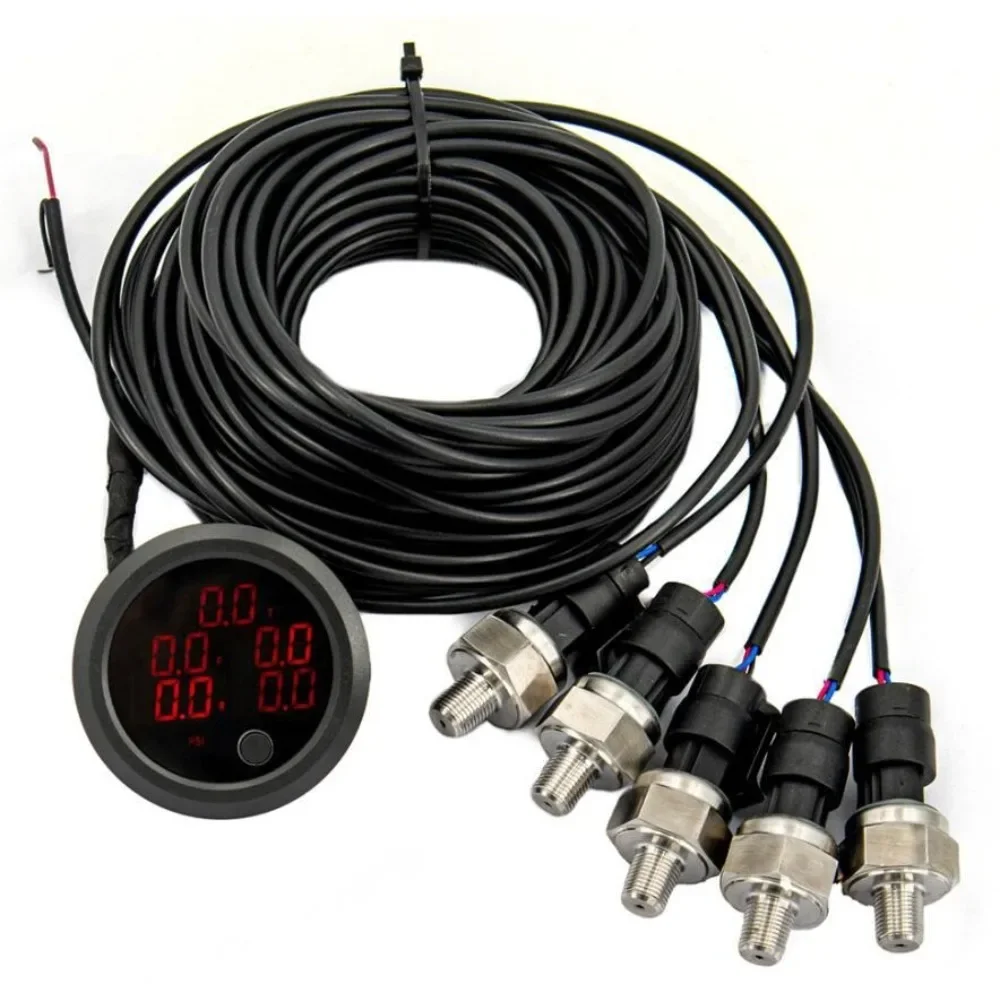 Car LED 2/3/5 Display Air Suspension Pressure Gauge PSI Universal Air Suspension 0-20 Bar with 1/8NPT Electrical Sensors
Car LED 2/3/5 Display Air Suspension Pressure Gauge PSI Universal Air Suspension 0-20 Bar with 1/8NPT Electrical Sensors