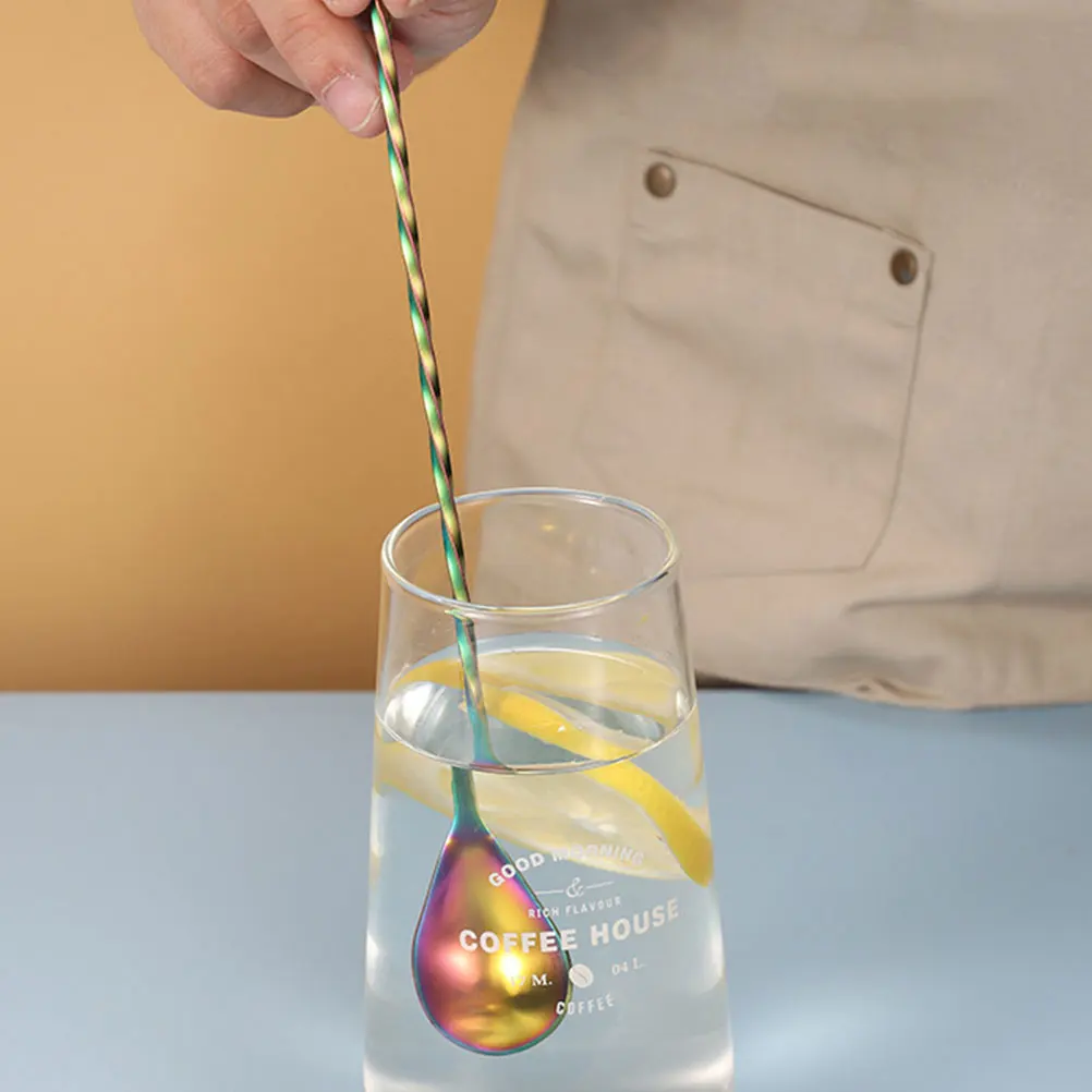 5Pcs Water Drop Bar Spoon Double End Long Handle Stainless Steel Mixing Spoon Cocktail Stirrer Coffee Swizzle Stick for Drinks
5Pcs Water Drop Bar Spoon Double End Long Handle Stainless Steel Mixing Spoon Cocktail Stirrer Coffee Swizzle Stick for Drinks