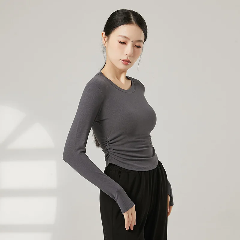 customized classical jazz dance practice uniform long sleeved round neck top Chinese modern dance body training uniform
customized classical jazz dance practice uniform long sleeved round neck top Chinese modern dance body training uniform