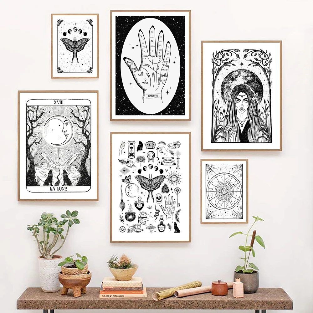 Moon Tarot Card Zodiac Chart Wall Art Mural Retro Occult Tattoo Flash Sheet Canvas Painting Witchy Palmistry Posters Wall Decor
Moon Tarot Card Zodiac Chart Wall Art Mural Retro Occult Tattoo Flash Sheet Canvas Painting Witchy Palmistry Posters Wall Decor