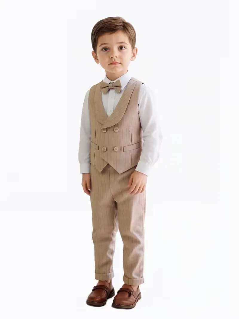 Little Boys Spring Summer 4Pieces/Set Vest Shirt Pants Bowtie Photography Suit Kids Wedding Dress Children Ceremony Costume
Little Boys Spring Summer 4Pieces/Set Vest Shirt Pants Bowtie Photography Suit Kids Wedding Dress Children Ceremony Costume