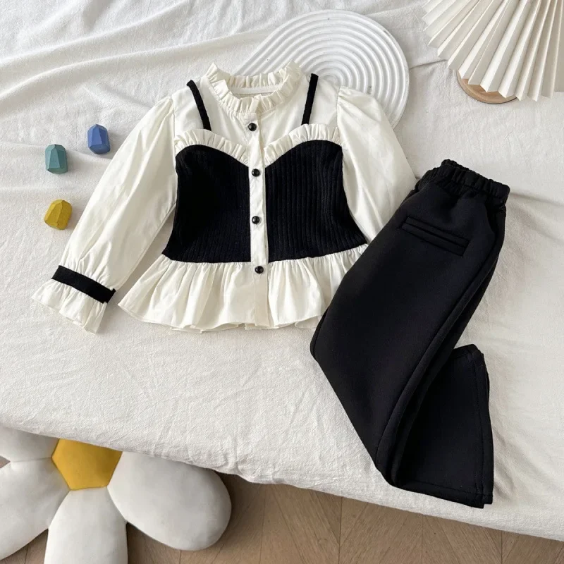 Children's Outfit New Autumn Fashionable Shirt and Flared Pants Sweet Two-Piece Set for Baby Girls
Children's Outfit New Autumn Fashionable Shirt and Flared Pants Sweet Two-Piece Set for Baby Girls