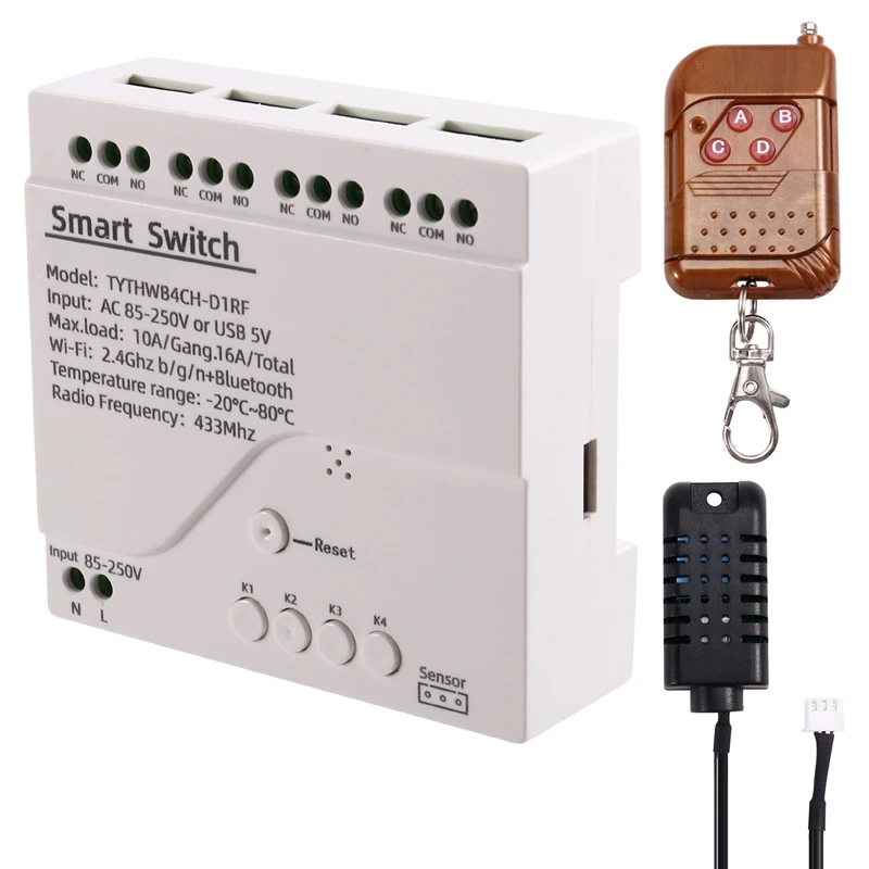 Tuya Wifi Smart Switch Temperature Humidity Sensor Monitor AC 85-250V Wireless Smart Switch With RF Remote Controller
Tuya Wifi Smart Switch Temperature Humidity Sensor Monitor AC 85-250V Wireless Smart Switch With RF Remote Controller