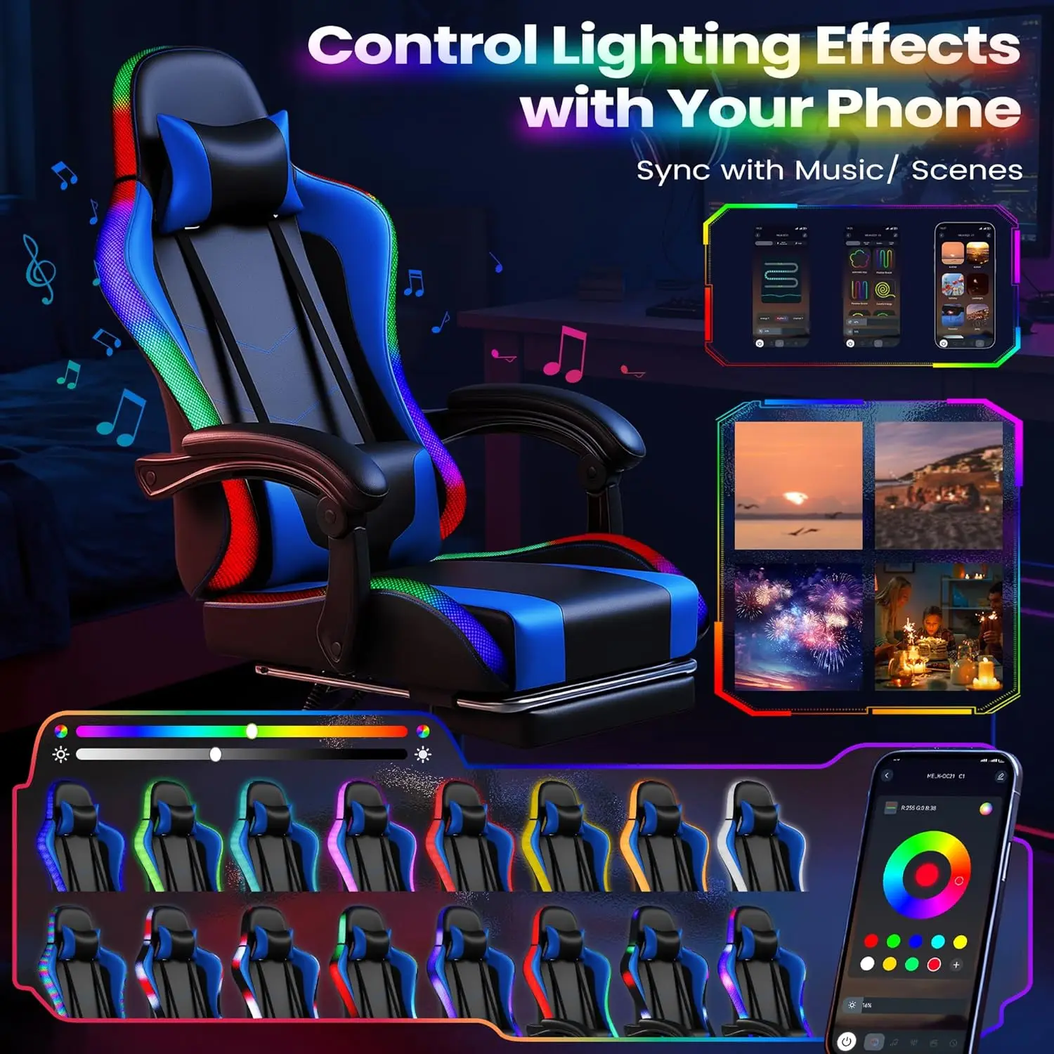 Gaming chair, electronic gaming chair with foot pedals and lumbar massage support, ergonomic computer chair
Gaming chair, electronic gaming chair with foot pedals and lumbar massage support, ergonomic computer chair