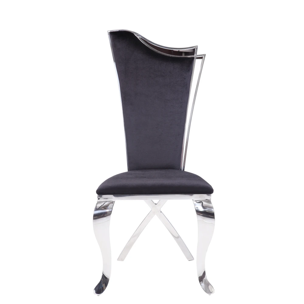 Black and Stainless Steel Side Chair with X-Shaped Back Leg (Set of 2) Dining Room Furniture
Black and Stainless Steel Side Chair with X-Shaped Back Leg (Set of 2) Dining Room Furniture