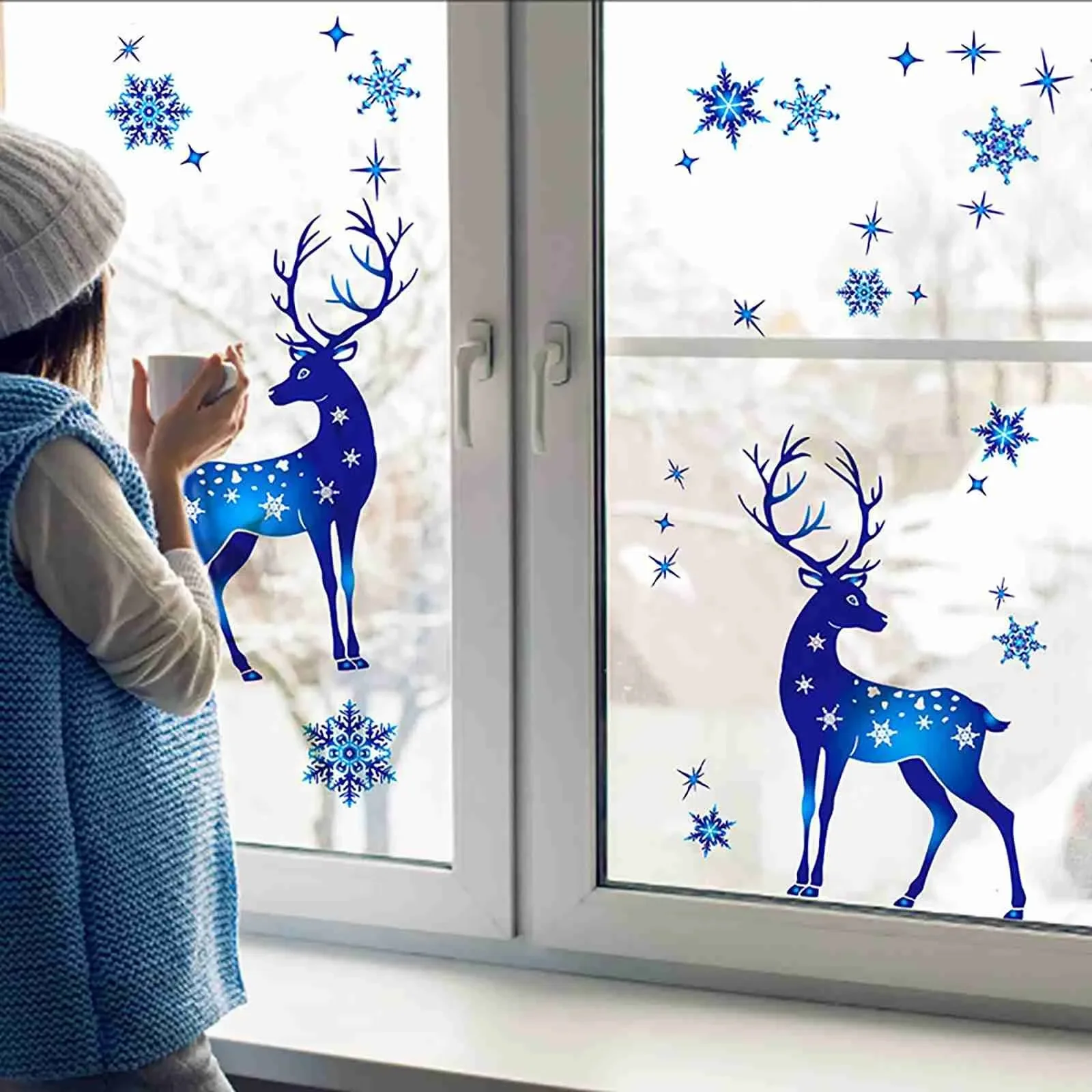 Christmas Window Clings Ornament Snowflake Sticker Glass Window Decoration Sticker Christmas Blue Snowflake Elk Wall Sticker
Christmas Window Clings Ornament Snowflake Sticker Glass Window Decoration Sticker Christmas Blue Snowflake Elk Wall Sticker