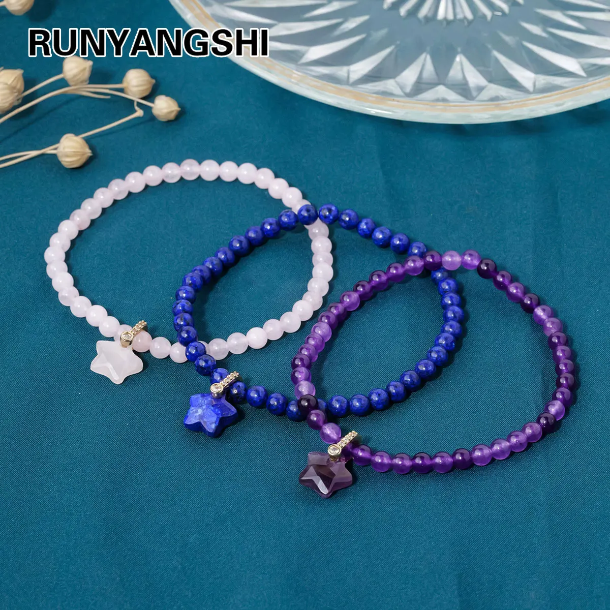 1pc Natural Crystal Stone five-pointed star Hand Knitting Bracelet Amethyst Beads Healing Quartz For Woman Gifts
1pc Natural Crystal Stone five-pointed star Hand Knitting Bracelet Amethyst Beads Healing Quartz For Woman Gifts