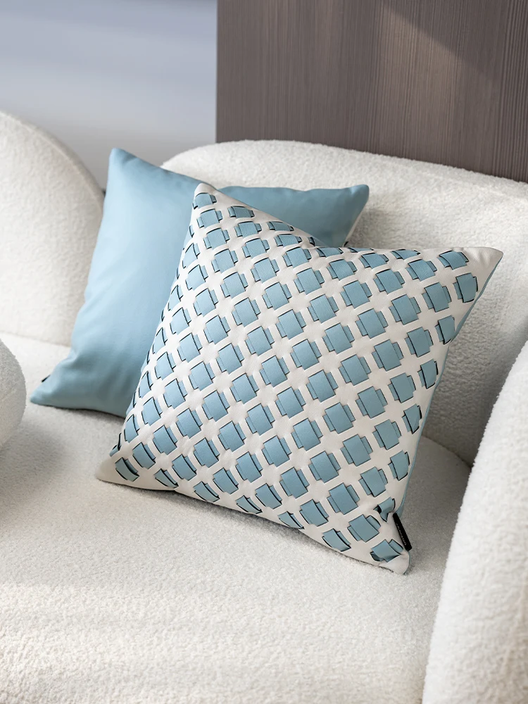 Nordic mat Blue Office Pillowcase Barest Cuion Sofa Decorative Pillow Cover Handmade Woven Leather Square Pillow
Nordic mat Blue Office Pillowcase Barest Cuion Sofa Decorative Pillow Cover Handmade Woven Leather Square Pillow