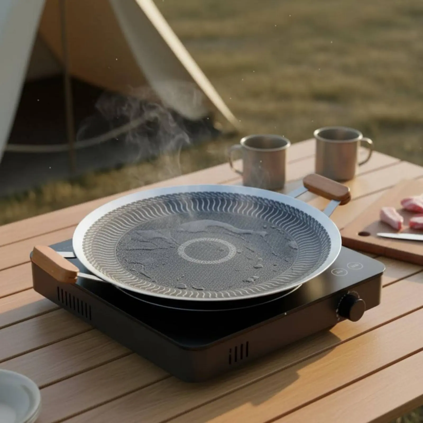 Korean Style Barbecue Pan Coating-Coatingless Round Stainless Steel Griddle Double Handle Grilling Pan Easy to Clean Cookware
Korean Style Barbecue Pan Coating-Coatingless Round Stainless Steel Griddle Double Handle Grilling Pan Easy to Clean Cookware
