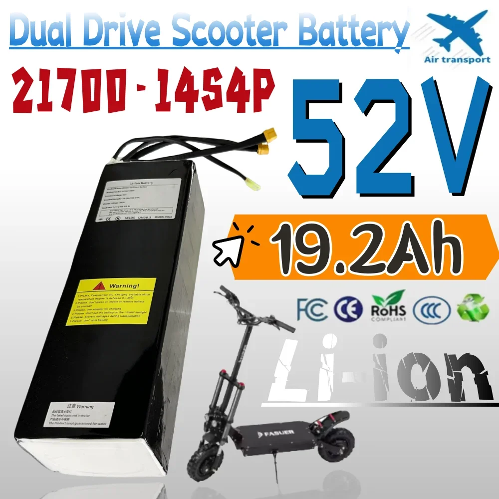 21700 14S4P Lithium-ion Rechargeable Battery 52V 19.2Ah Dual Port Fast Charging Suitable For Dual Drive Scooter Battery
21700 14S4P Lithium-ion Rechargeable Battery 52V 19.2Ah Dual Port Fast Charging Suitable For Dual Drive Scooter Battery