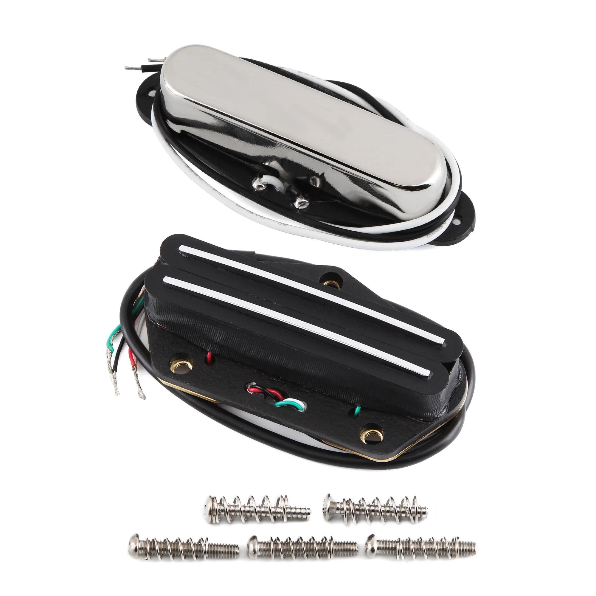 FLEOR 2pcs TL Guitar Alnico 5 Dual Rails Bridge Pickup 12K +Neck Single Coil Pickup Set Guitar Parts