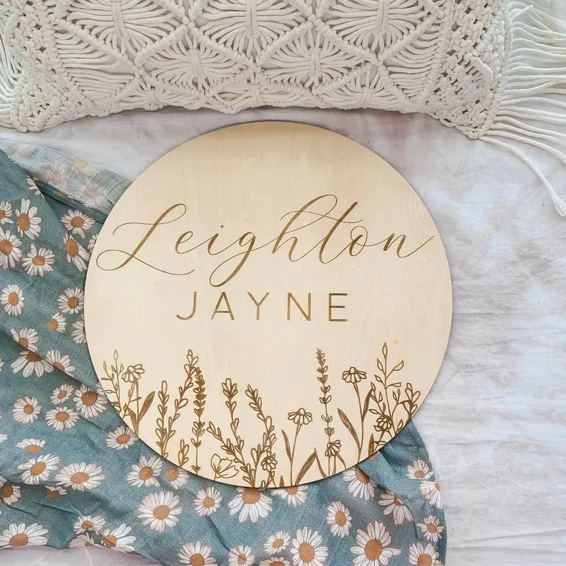 Personalized Baby Name Sign Wooden Name Plaque Custom Baby Name Announcement Sign Wildflower Nursery Decor Newborn Photo Prop
Personalized Baby Name Sign Wooden Name Plaque Custom Baby Name Announcement Sign Wildflower Nursery Decor Newborn Photo Prop