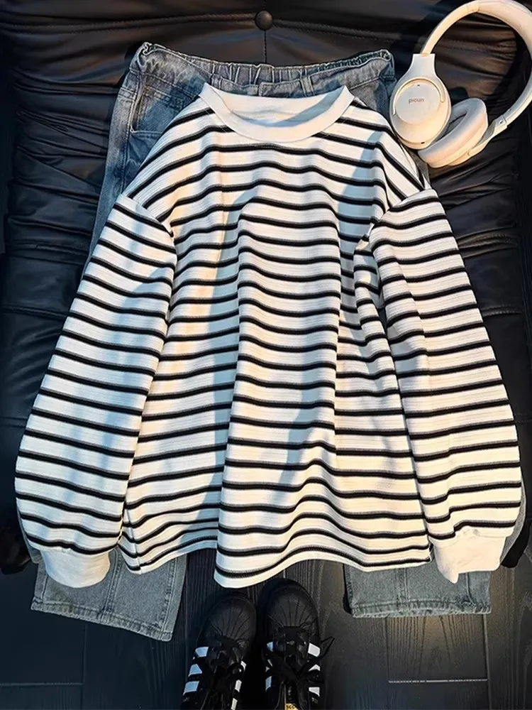 American Sle Heavyweight White Striped round Ne Sweatirt Men's Autumn Winter Fce Lined Thiened High End Base irt...
American Sle Heavyweight White Striped round Ne Sweatirt Men's Autumn Winter Fce Lined Thiened High End Base irt...