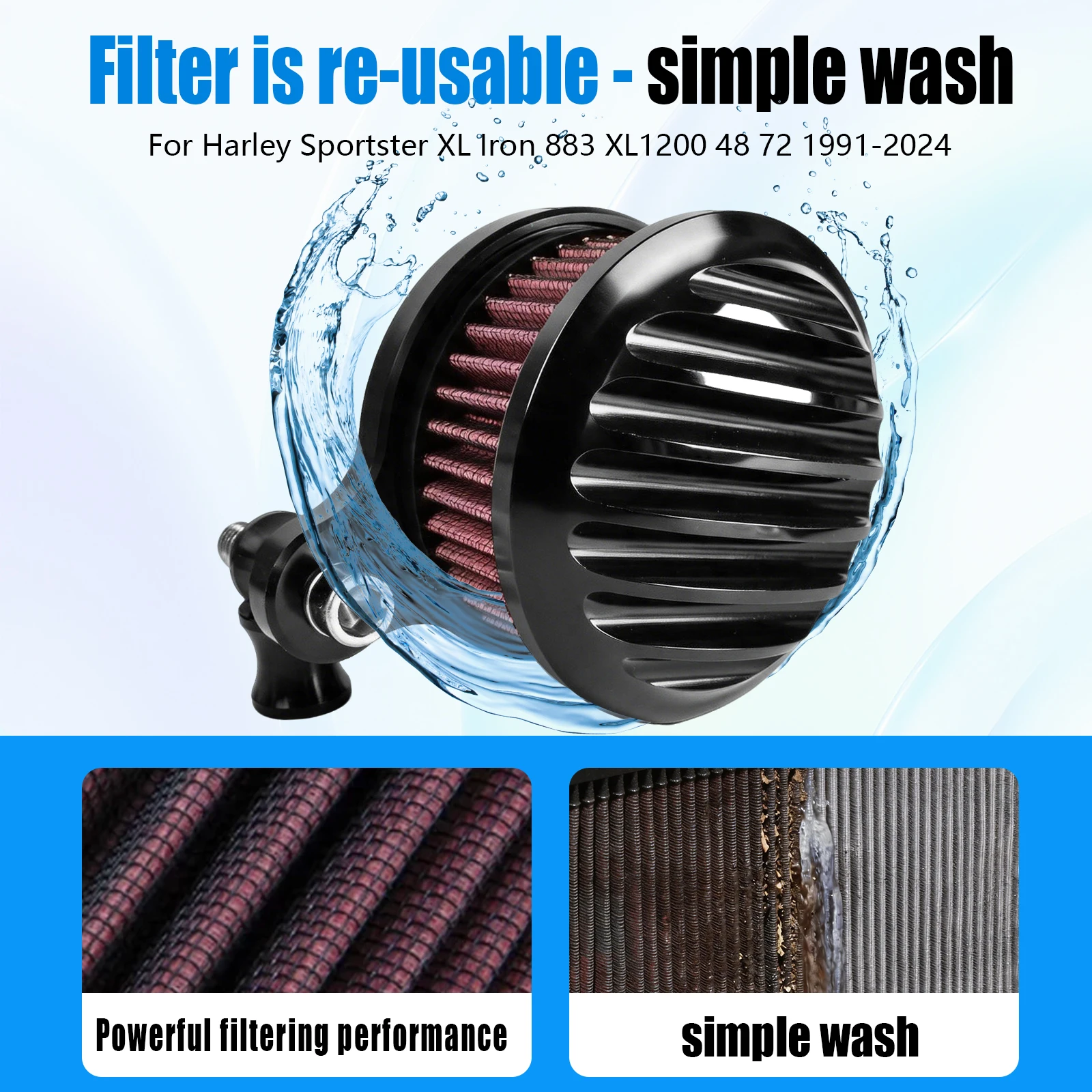For Harley Sportster XL883 1200C 48 72 Forty Eight Seventy Two Air Filter High Flow Black Air Cleaner Intake Filter Replacement
For Harley Sportster XL883 1200C 48 72 Forty Eight Seventy Two Air Filter High Flow Black Air Cleaner Intake Filter Replacement