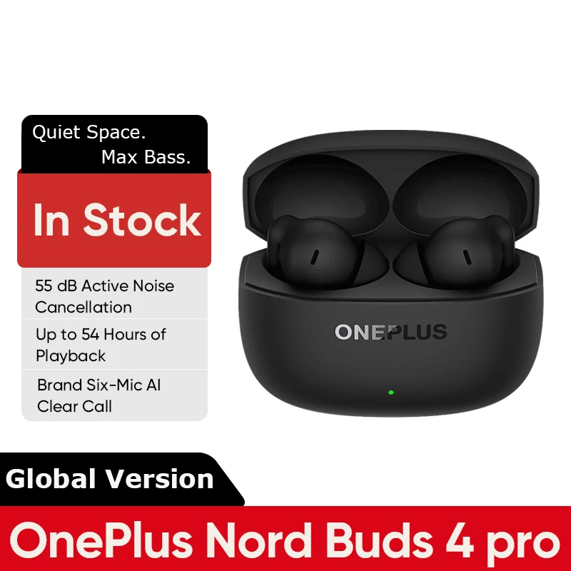 OnePlus Nord Buds 4 Pro TWS Wireless Earphone Global Version Hi-Res Audio 55dB Active Noise Cancellig Bluetooth 6.0
OnePlus Nord Buds 4 Pro TWS Wireless Earphone Global Version Hi-Res Audio 55dB Active Noise Cancellig Bluetooth 6.0